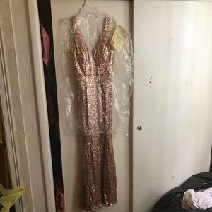 Crystal Doll Juniors' Sequined Ombré Mermaid Gown